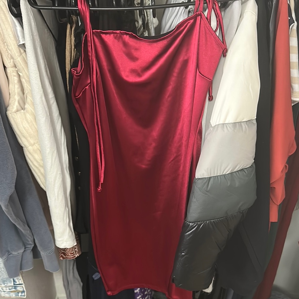 Windsor Scarlet Satin Mini Dress